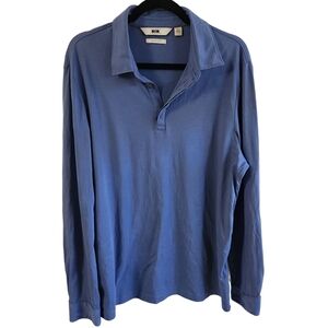 Joseph Abboud Liquid Soft Blue Long Sleeved Polo Shirt Size XLT